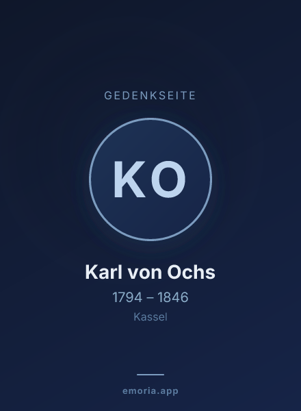 Gedenkportrait von Karl von Ochs