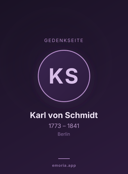 Gedenkportrait von Karl von Schmidt
