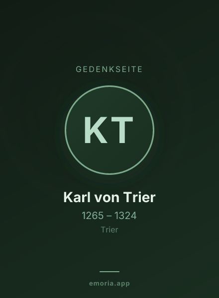 Gedenkportrait von Karl von Trier