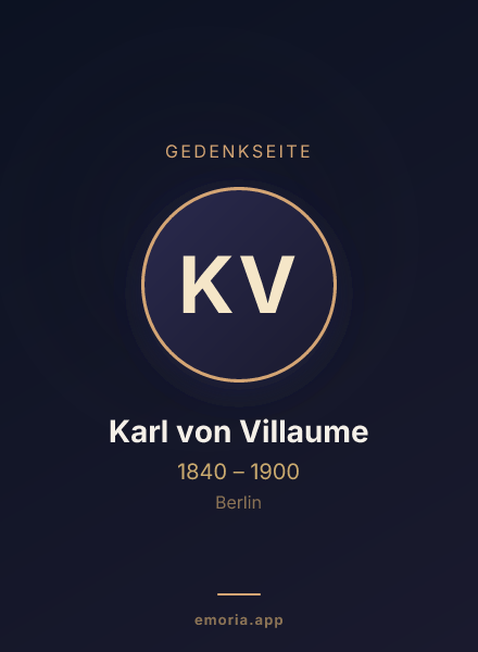Gedenkportrait von Karl von Villaume