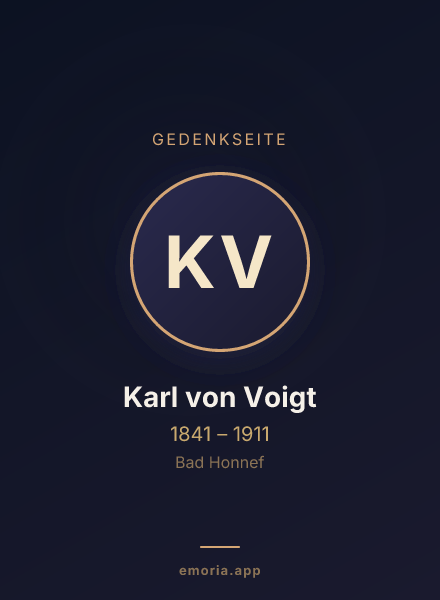 Gedenkportrait von Karl von Voigt