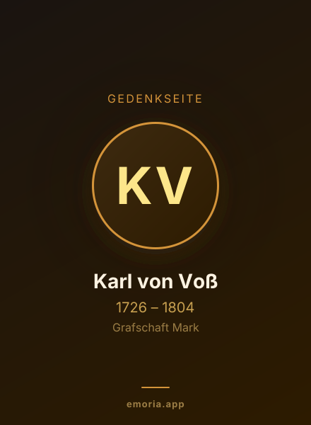 Gedenkportrait von Karl von Voß