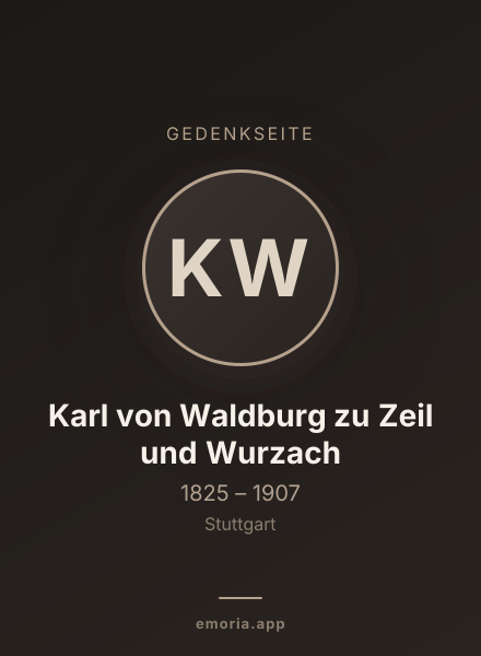 Gedenkportrait von Karl von Waldburg zu Zeil und Wurzach