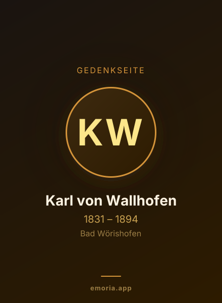 Gedenkportrait von Karl von Wallhofen