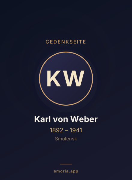 Gedenkportrait von Karl von Weber