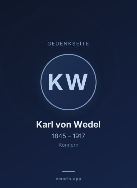 Gedenkportrait von Karl von Wedel