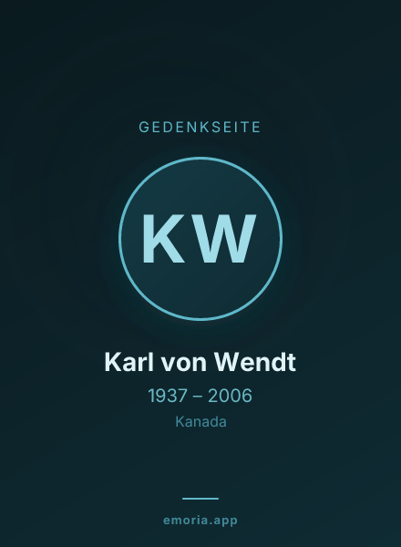 Gedenkportrait von Karl von Wendt