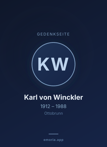 Gedenkportrait von Karl von Winckler