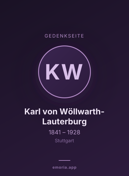 Gedenkportrait von Karl von Wöllwarth-Lauterburg