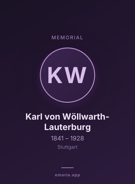 Memorial portrait of Karl von Wöllwarth-Lauterburg