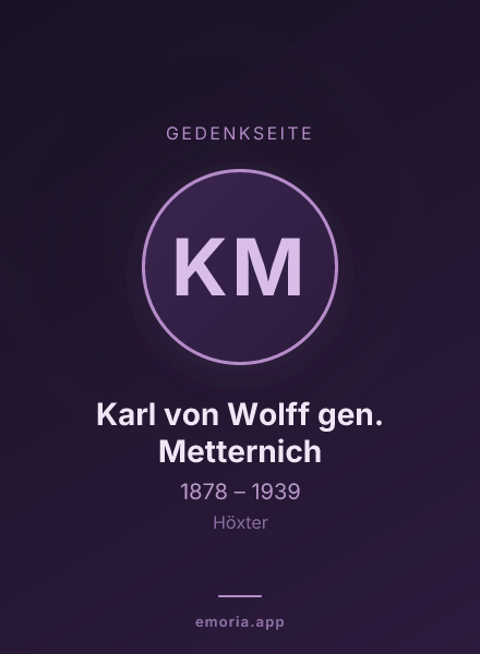 Gedenkportrait von Karl von Wolff gen. Metternich