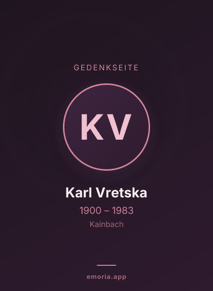 Gedenkportrait von Karl Vretska