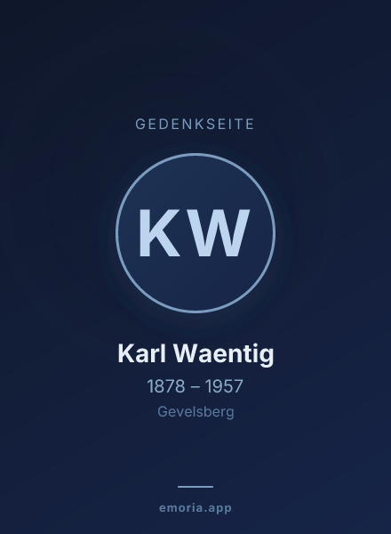 Gedenkportrait von Karl Waentig