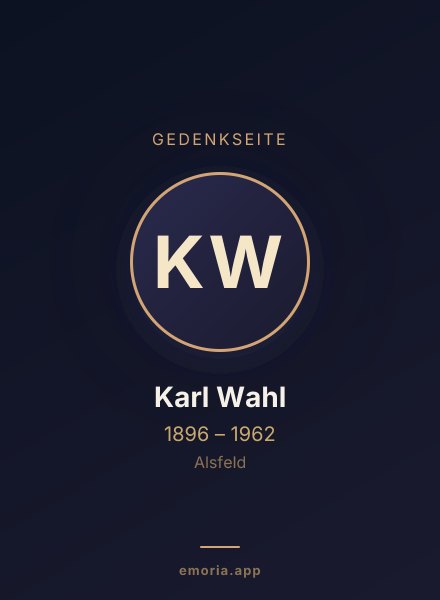 Gedenkportrait von Karl Wahl
