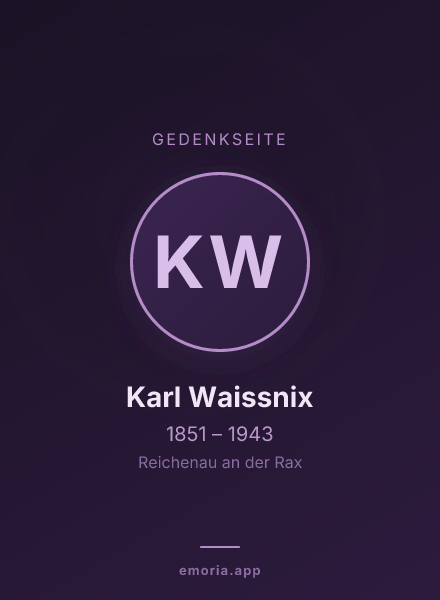 Gedenkportrait von Karl Waissnix