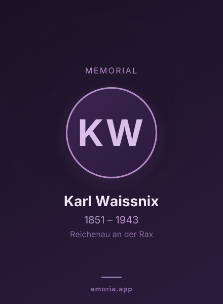 Memorial portrait of Karl Waissnix