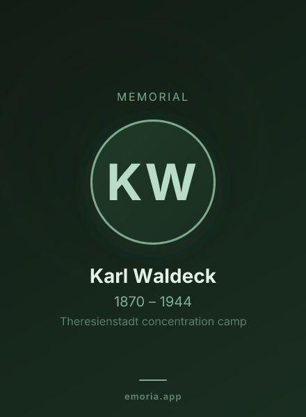 Memorial portrait of Karl Waldeck