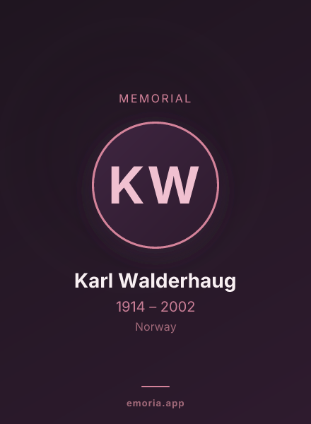 Memorial portrait of Karl Walderhaug