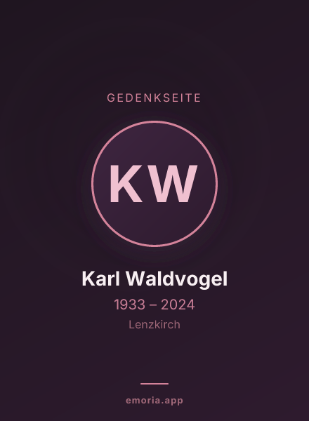 Gedenkportrait von Karl Waldvogel