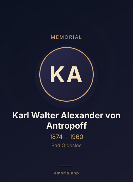 Memorial portrait of Karl Walter Alexander von Antropoff