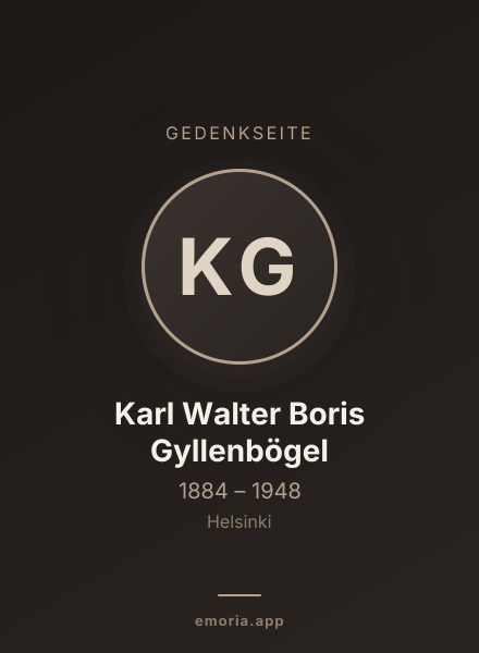 Gedenkportrait von Karl Walter Boris Gyllenbögel