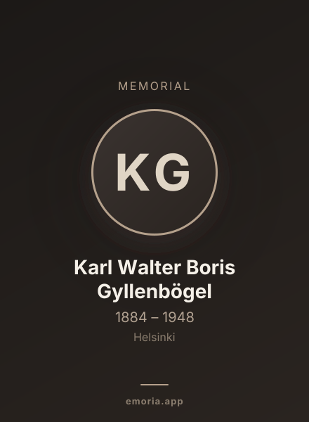 Memorial portrait of Karl Walter Boris Gyllenbögel