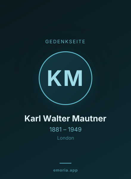 Gedenkportrait von Karl Walter Mautner