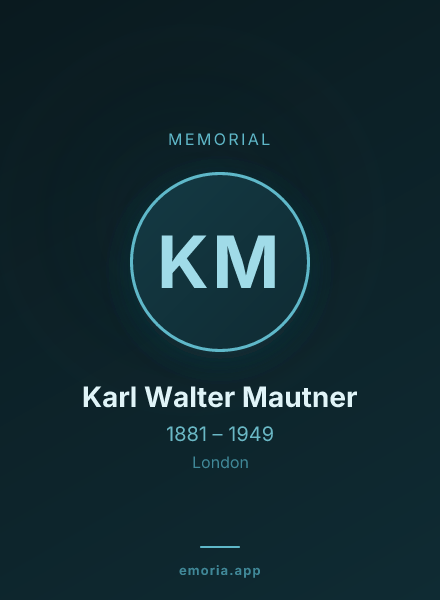 Memorial portrait of Karl Walter Mautner