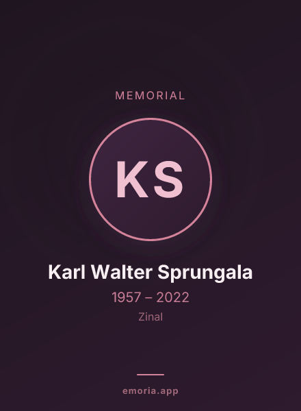 Memorial portrait of Karl Walter Sprungala