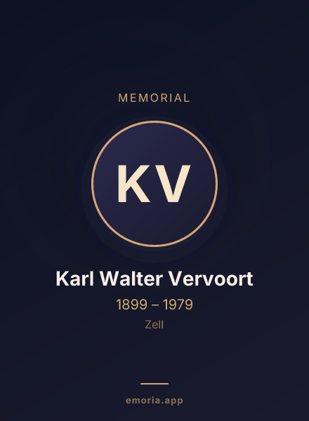 Memorial portrait of Karl Walter Vervoort