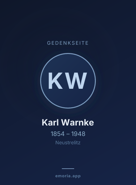 Gedenkportrait von Karl Warnke