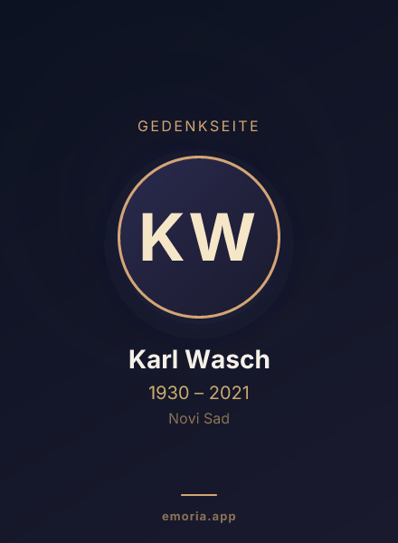 Gedenkportrait von Karl Wasch