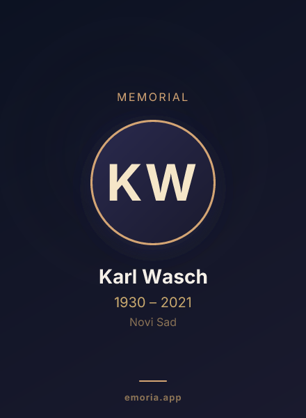 Memorial portrait of Karl Wasch