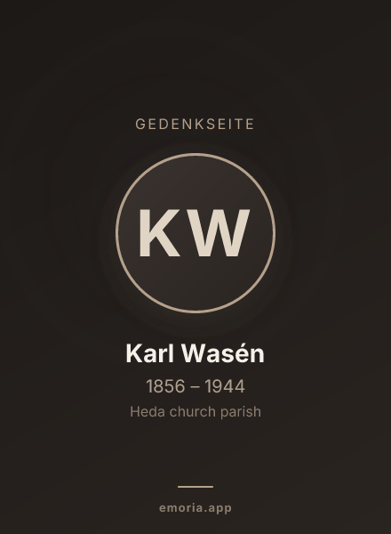 Gedenkportrait von Karl Wasén