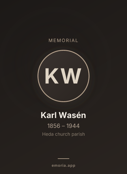 Memorial portrait of Karl Wasén