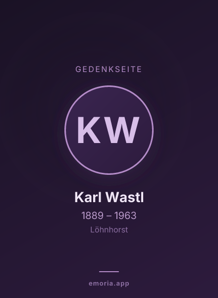 Gedenkportrait von Karl Wastl