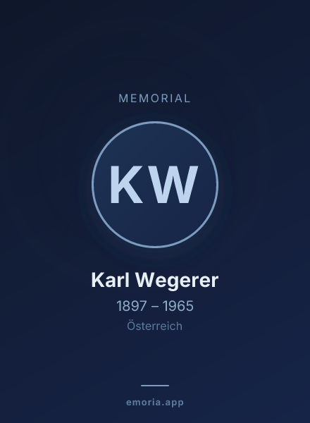 Memorial portrait of Karl Wegerer