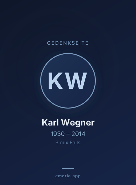 Gedenkportrait von Karl Wegner
