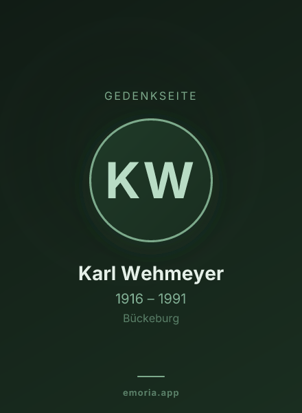 Gedenkportrait von Karl Wehmeyer