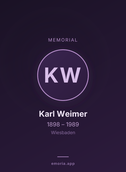 Memorial portrait of Karl Weimer