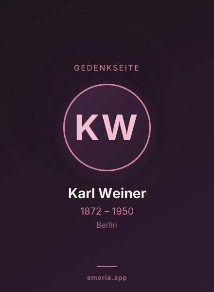 Gedenkportrait von Karl Weiner