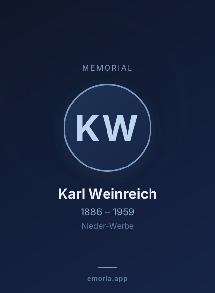 Memorial portrait of Karl Weinreich