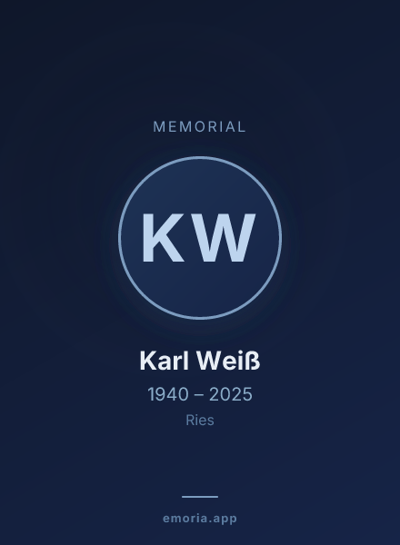 Memorial portrait of Karl Weiß