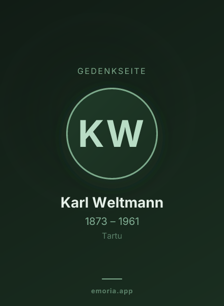 Gedenkportrait von Karl Weltmann