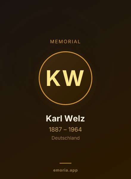 Memorial portrait of Karl Welz
