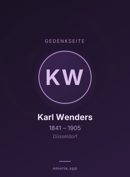 Gedenkportrait von Karl Wenders
