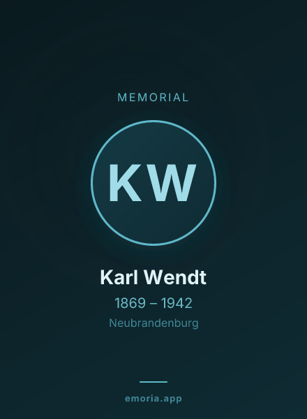 Memorial portrait of Karl Wendt