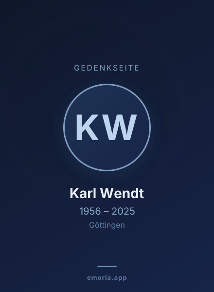 Gedenkportrait von Karl Wendt