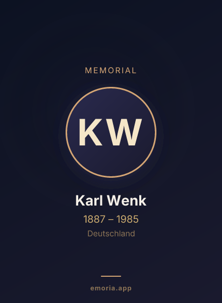 Memorial portrait of Karl Wenk