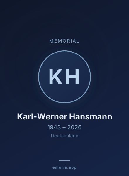 Memorial portrait of Karl-Werner Hansmann